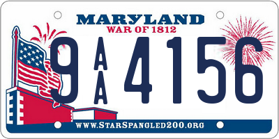 MD license plate 9AA4156