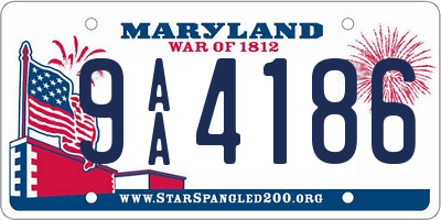 MD license plate 9AA4186