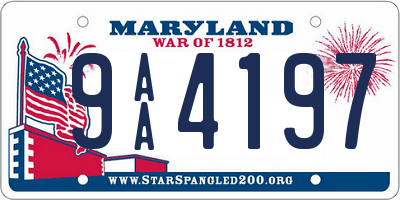 MD license plate 9AA4197