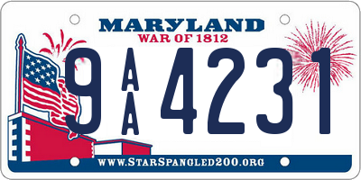 MD license plate 9AA4231