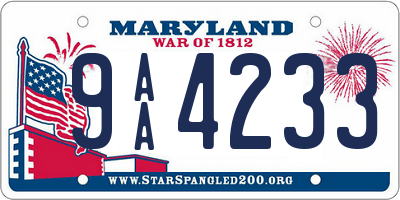 MD license plate 9AA4233