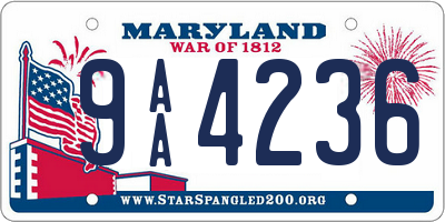 MD license plate 9AA4236