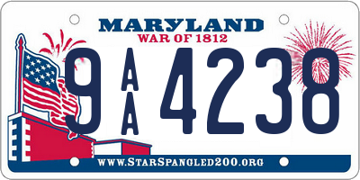 MD license plate 9AA4238