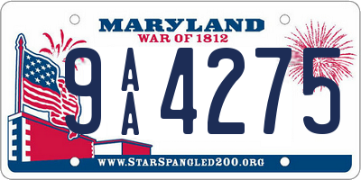 MD license plate 9AA4275