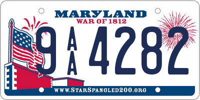 MD license plate 9AA4282