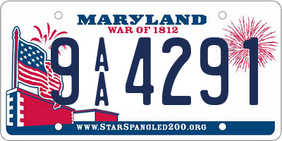 MD license plate 9AA4291