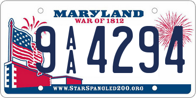 MD license plate 9AA4294