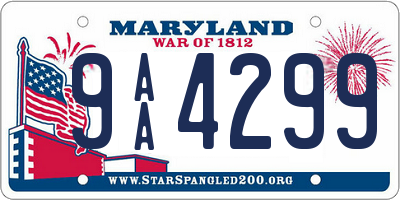 MD license plate 9AA4299