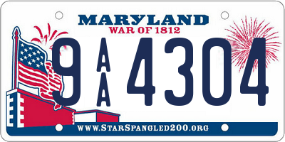 MD license plate 9AA4304