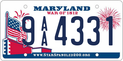 MD license plate 9AA4331
