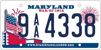MD license plate 9AA4338