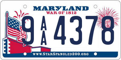 MD license plate 9AA4378
