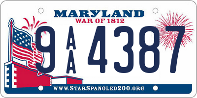 MD license plate 9AA4387