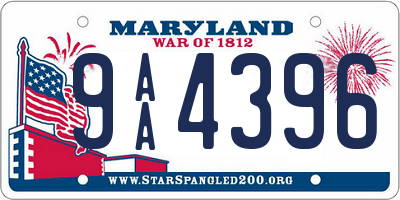 MD license plate 9AA4396