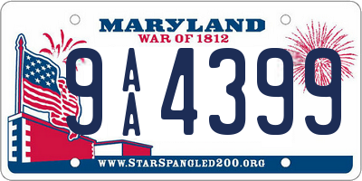 MD license plate 9AA4399