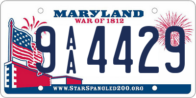 MD license plate 9AA4429