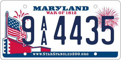 MD license plate 9AA4435