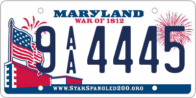 MD license plate 9AA4445