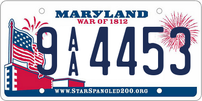 MD license plate 9AA4453