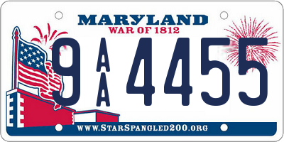 MD license plate 9AA4455