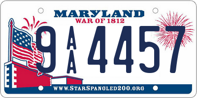 MD license plate 9AA4457