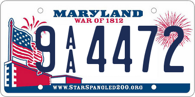 MD license plate 9AA4472