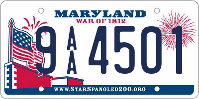 MD license plate 9AA4501