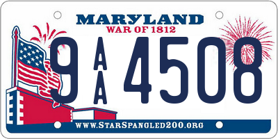 MD license plate 9AA4508