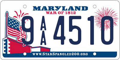 MD license plate 9AA4510