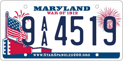 MD license plate 9AA4519