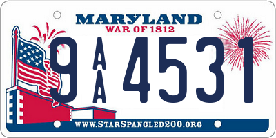 MD license plate 9AA4531