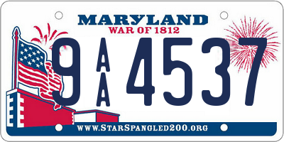 MD license plate 9AA4537