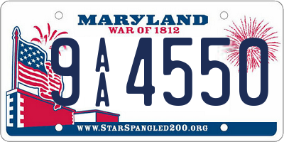 MD license plate 9AA4550