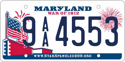 MD license plate 9AA4553