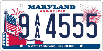 MD license plate 9AA4555