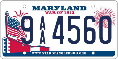 MD license plate 9AA4560