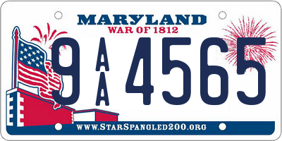 MD license plate 9AA4565