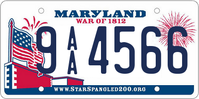 MD license plate 9AA4566