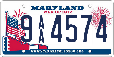 MD license plate 9AA4574