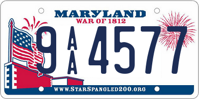 MD license plate 9AA4577