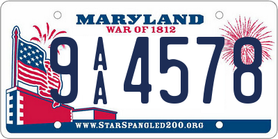 MD license plate 9AA4578
