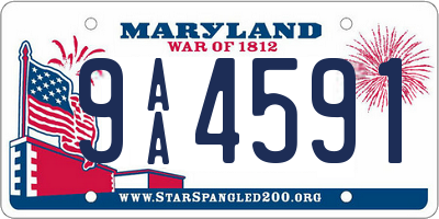 MD license plate 9AA4591