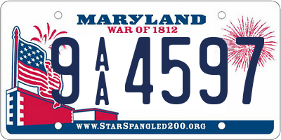 MD license plate 9AA4597