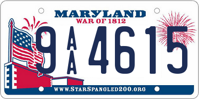 MD license plate 9AA4615