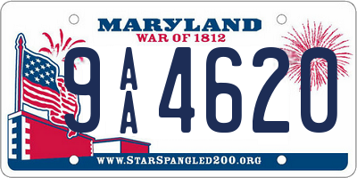 MD license plate 9AA4620