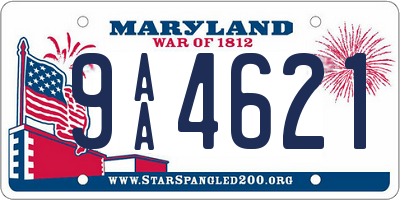 MD license plate 9AA4621