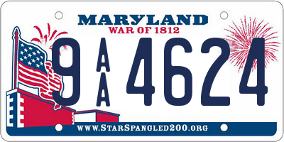 MD license plate 9AA4624