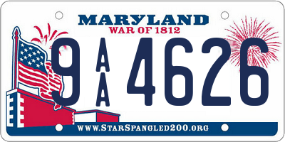MD license plate 9AA4626