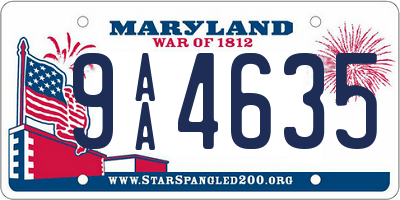 MD license plate 9AA4635
