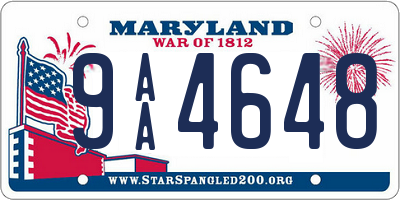 MD license plate 9AA4648